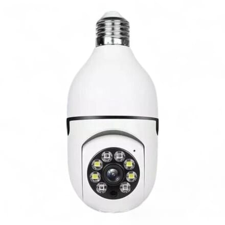 Wifi beveiligingscamera | Camera | Wifi bediening | E27 fitting | Bewegingsdetectie | V380 app | microSD opslag | wit