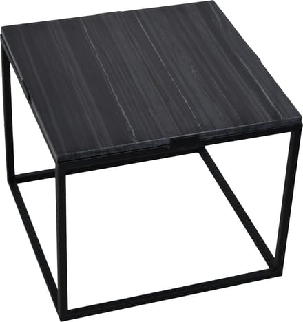 LOFT42 Marble S Bijzettafel Vierkant Zwart - Metaal - Marmer - 36,5x43x43