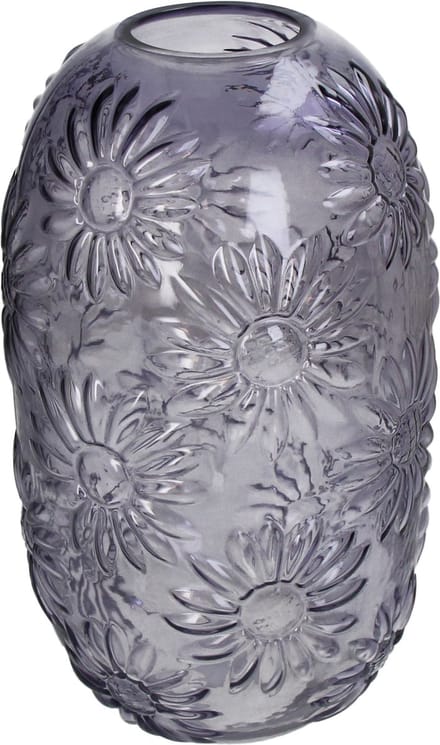 HD Collection Vaas Glas Paars 19x19x33,5cm