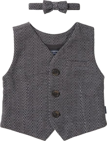 Noppies Boys gilet + bow tie set Texico Jongens Gilet - Phantom - Maat 68