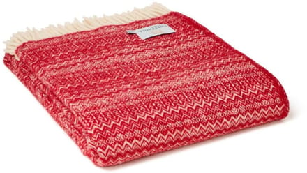 Plaid Fair Isle Rood - 150 x 200 - Nieuw Wol - Tweedmill UK
