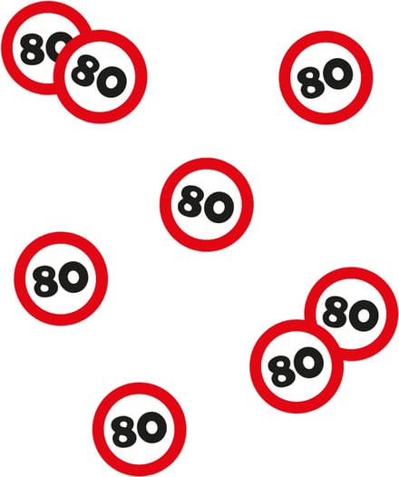 Confetti | Thema: Verkeersbord | Leeftijd: 80 jaar | Diameter: 2,5cm
