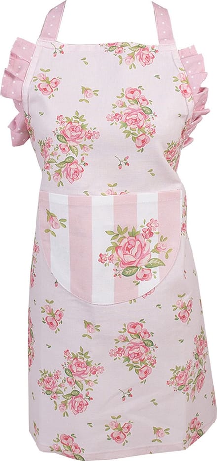 Clayre & Eef Keukenschort Kinderen 48x56 cm Roze Katoen Rozen