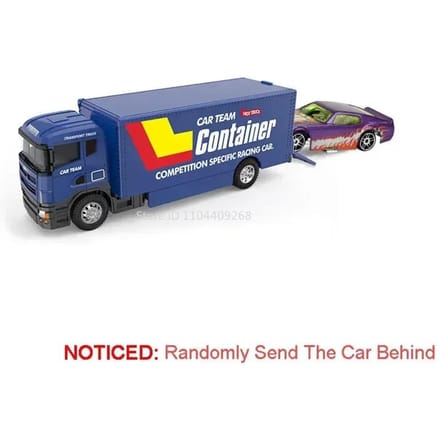 1:64 Schaal Container Legering Trailer Model Speelgoed Auto Diecast Metaal Beweegbaar Gewricht Pull Back Bouwvoertuigen Modellen Cadeaus Voor Jongen
