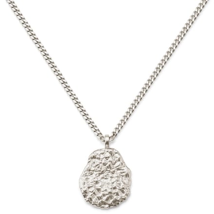 Rustic | Ketting met kegelhanger van ongecoat ruw 925 sterling zilver