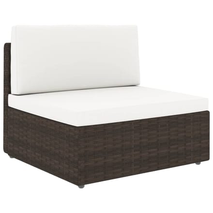 vidaXL - Tweezitsbank - sectioneel - poly - rattan - bruin