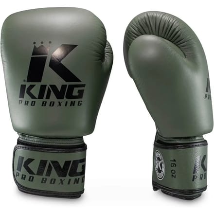 King Pro Boxing Bokshandschoenen - BGVL 3 - Olijfgroen 14 oz
