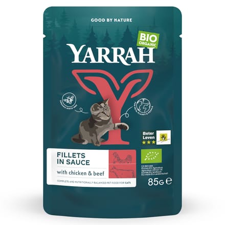 14x85g Rund Bio Filets in Saus Yarrah Kattenvoer