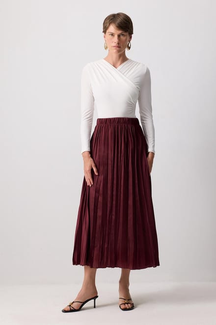 Touché Privé - Rok van crêpesatijn - Bordeaux - Dames