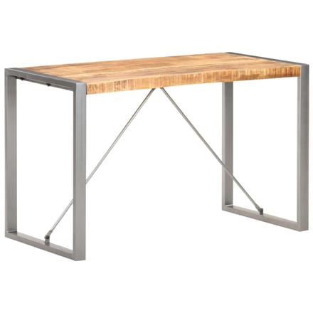 vidaXL - Eettafel - 120x60x75 - cm - massief - ruw - mangohout