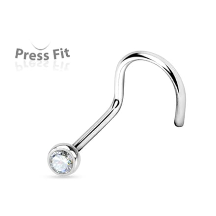 Neuspiercing U-bocht steen press fit 0.8x6x2.5 - wit - LMPiercings