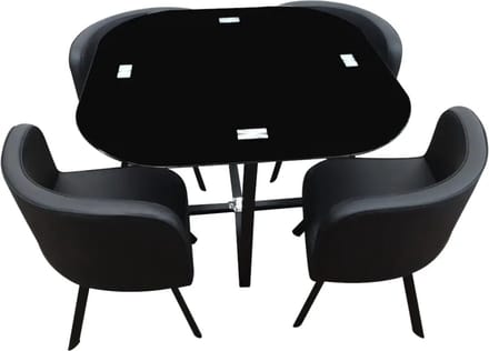tafelset cannes- zwart- tafel + 4 stoelen