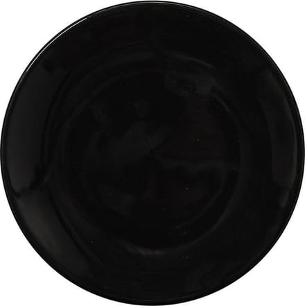 Dutch Rose Zwart/Wit Bord Uni - Ø20cm - Zwart