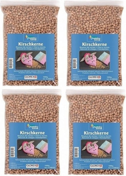 Knutsel/hobby Kersenpitten - 4x - 1 kilo - warmtezak kersenpitten - voor in de magnetron