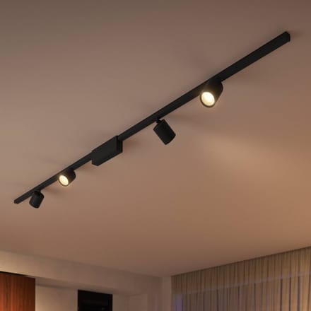 Philips Hue Perifo railverlichting plafond - wit en gekleurd licht - 4-spots - zwart - basisset