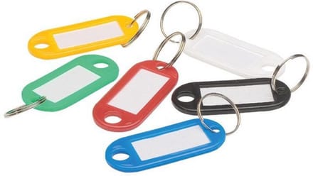 Sleutellabels - 6 stuks - multicolour