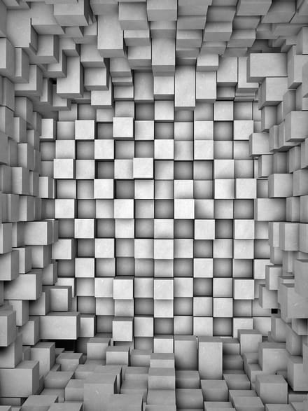 Fotobehang Abstract Modern Grey Pattern | XXL - 206cm x 275cm | 130g/m2 Vlies