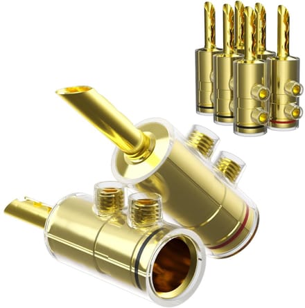 High End Speaker Banana Plug 8 Stuks Dubbele Schroefvergrendeling BFA Goud Geplateerde HiFi Speaker Kabel Connectoren