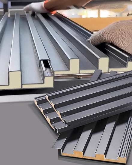 Geïsoleerde Dakpanelen - Metalen Bedekking - Buitenconstructies - Weerbestendig Ontwerp - 1.1mm Dikte - Grijs