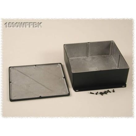 Hammond Electronics 1590WFFBK Universele behuizing 187.5 x 187.5 x 67 Aluminium Zwart 1 stuk(s)