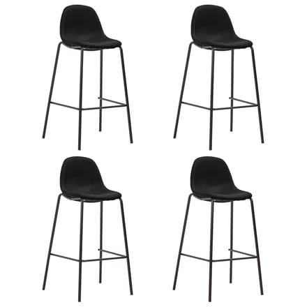 vidaXL - Barstoelen - 4 - st - stof - zwart
