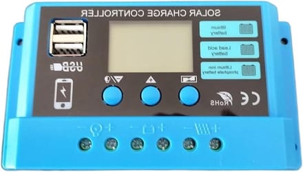 Zonne Laadregelaar - Batterij Controller - Energie Beheer - LCD Scherm - 30A - Zwart