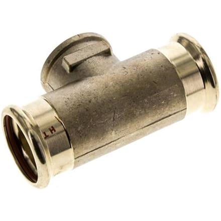 Tee Press Fitting - 35mm & Rp 1'' Persmof - Koperlegering