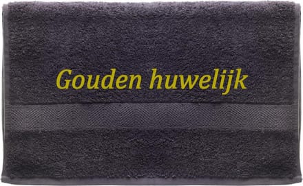 Handdoek - Goudenhuwelijk - 100x50cm - Grijs