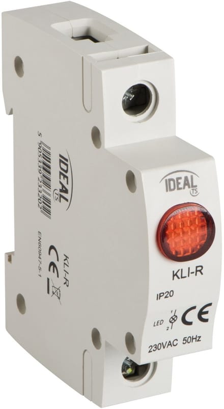Ideal Serie - Rode LED Controllamp - 230V - 13mA - DIN Rail