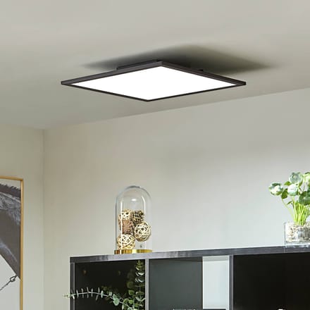 Lindby LED paneel Lamin, zwart, 40 cm, CCT, dimbaar, afstandsbediening