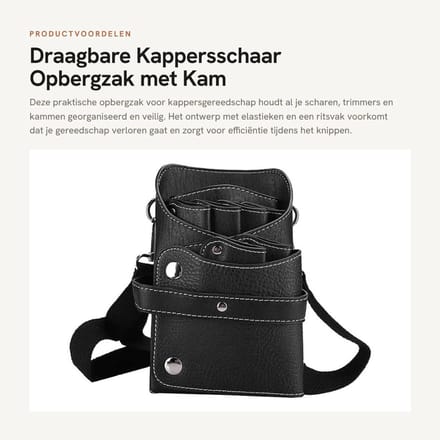 Dailygoods - Draagbare Kappersschaar Opbergzak met Kam en Riem