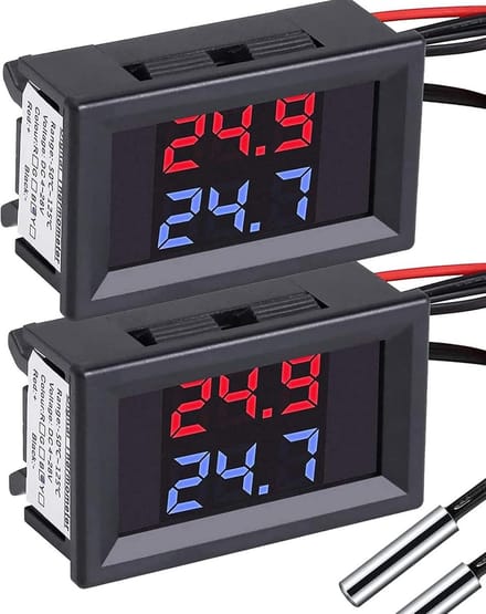 Digitale Display Thermometer met Dubbele LED - DC4-28V, Waterproof NTC Sensor