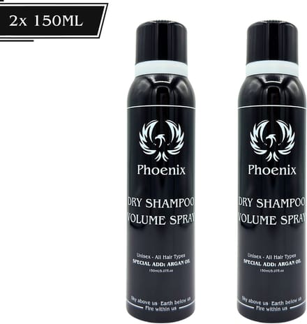 Phoenix Hair Products - Droog Shampoo - 2x 150ML - Alle Haar-types - Volume - Argan Olie - Dry Shampoo