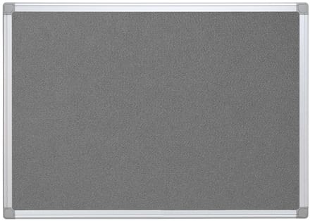 Q-CONNECT textielbord | met aluminium frame | 90 x 60 cm | grijs