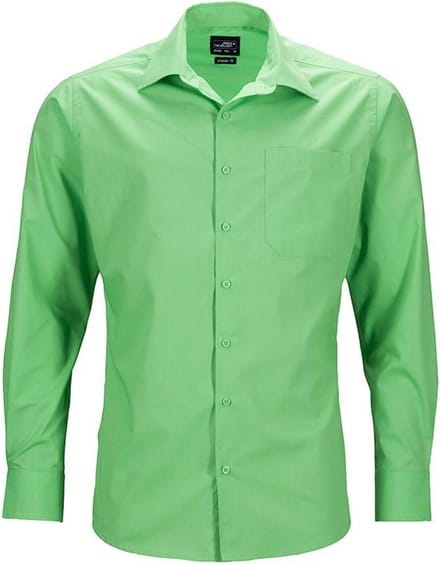 Daiber Heren Longsleeve Zakelijk Shirt (Kalk groen)