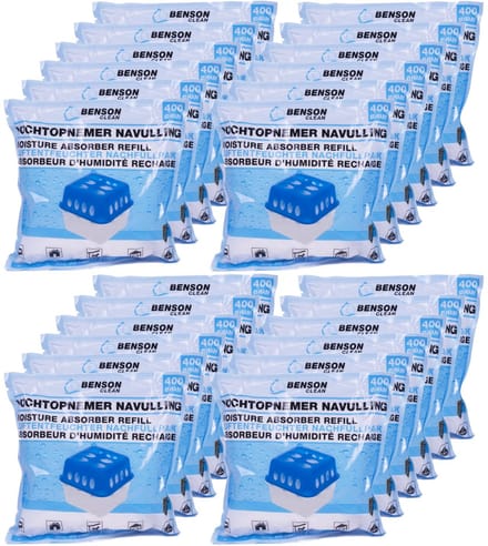 Benson Vochtopnemer navulling - 400 gram - 24 stuks - Beschermt tegen schimmel en geurtjes