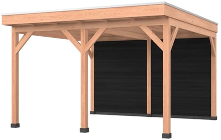 Douglas overkapping, 400 x 400, met achterwand, Westwood Comfort Plus Zwart