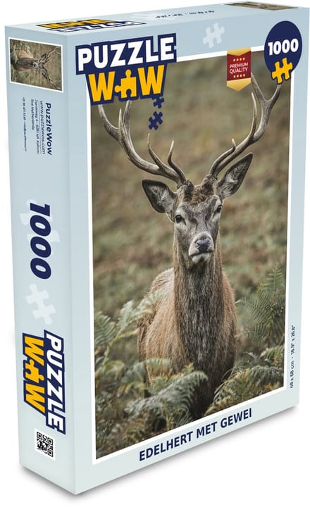 Puzzel Hert - Gewei - Bladeren - Legpuzzel - Puzzel 1000 stukjes volwassenen