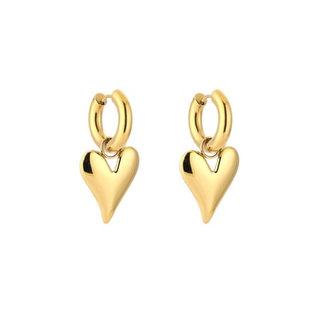 Oorbellen Boldy Heart 2.0 - Goud - Stainless Steel