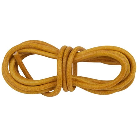 Leren riem rond, Ø 1 mm - Geel
