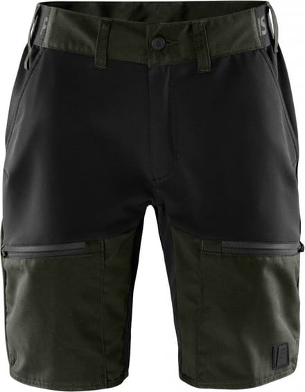 Fristads Carbon semistretch korte broek - Legergroen/zwart - S