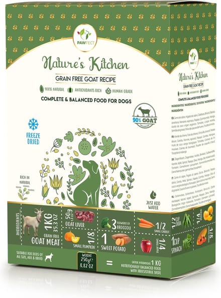 Pawfect freeze dried foods goat recipe