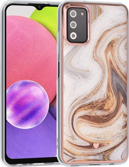 UNIQ Classic Case Samsung Galaxy A03s TPU Backcover hoesje - Marble Brown