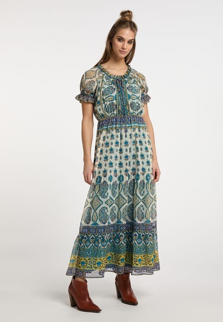 usha Maxi-jurk met all-over print Dames Blauw Veelkleurig