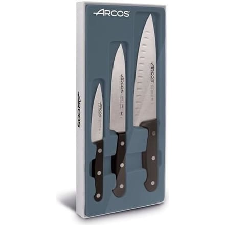 Coffret de couteaux - ARCOS - Universal - Acier inox Nitrum - 3 pièces - Manches POM noir