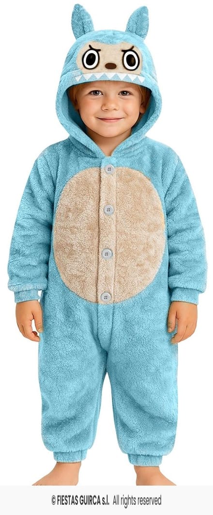 Lulu Monster Onesie Kind Blauw - 5-6 jaar / 105-115cm