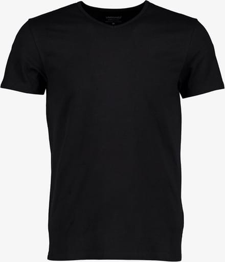 Unsigned heren T-shirt zwart met V-hals - Maat M
