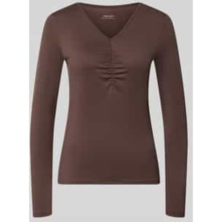 Shirt met lange mouwen met afgeronde rompzoom