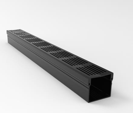 Black Beauty Perfect Drain 100/100 zwart alu designrooster 100 cm