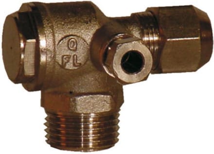 Terugslagklep - terugslagventiel voor compressor 1 x ½” buitendraad en 10 mm knelkoppeling